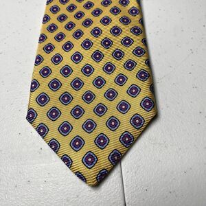 ROBERT TALBOTT BEST OF CLASS Tie Silk Made in USA Yellow Blue Powertie Hand Made